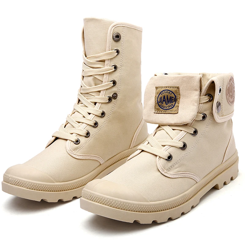 

Hot Sale Men Canvas Ankle Working Boots for Desert Motorcycle, 3colors