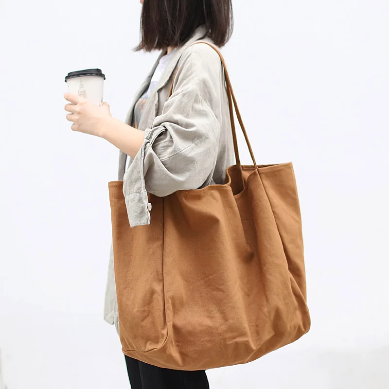 

Wholesale women custom travel large cotton canvas beach tote bag
