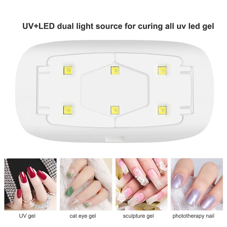 Mini portable led nail lamp 6w gel nail lamp