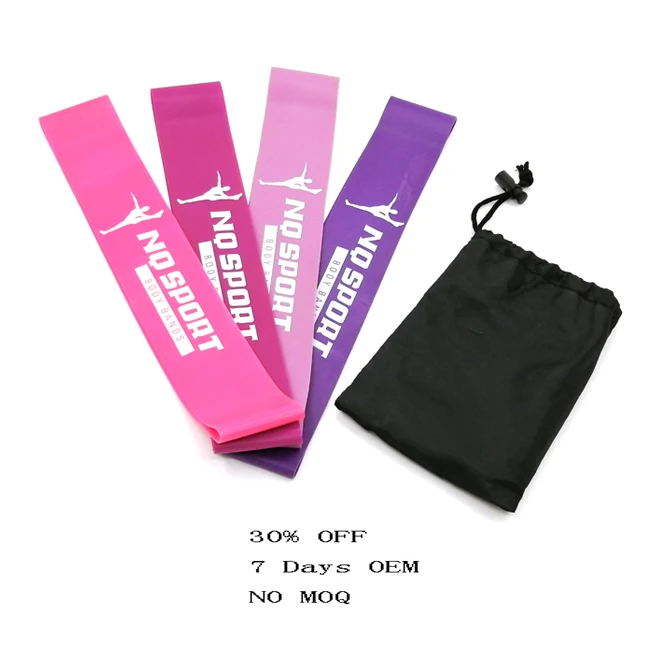 

High Quality Exercise Mini Latex Yoga Custom Printed Logo Workout Resistance Band Set Loop Fitness Resistance Bands, Panton color customized