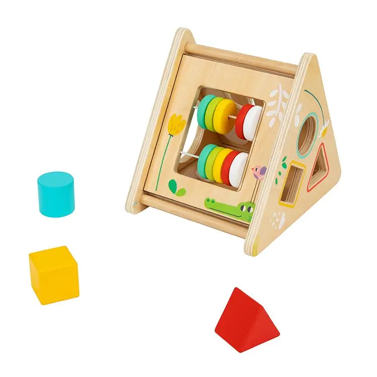 

2023 New kids wooden toys Activity Triangle games cube educational toys for children