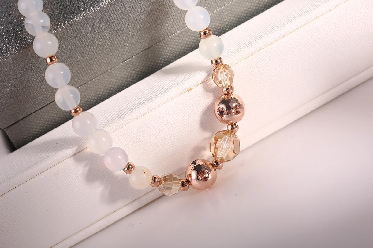 Glass bead bracelet High quality stone jewelry factory lady gift beaded bracelet(图4)