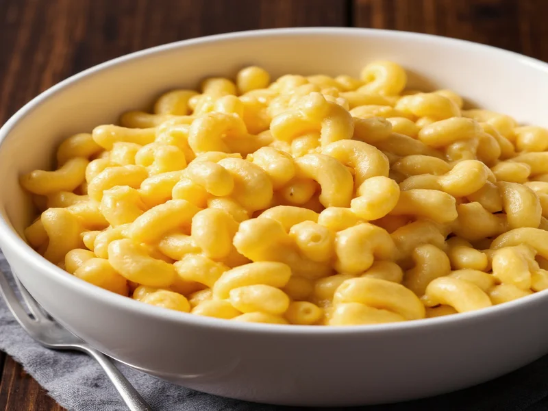 Creamy stovetop macaroni and cheese in white bowl