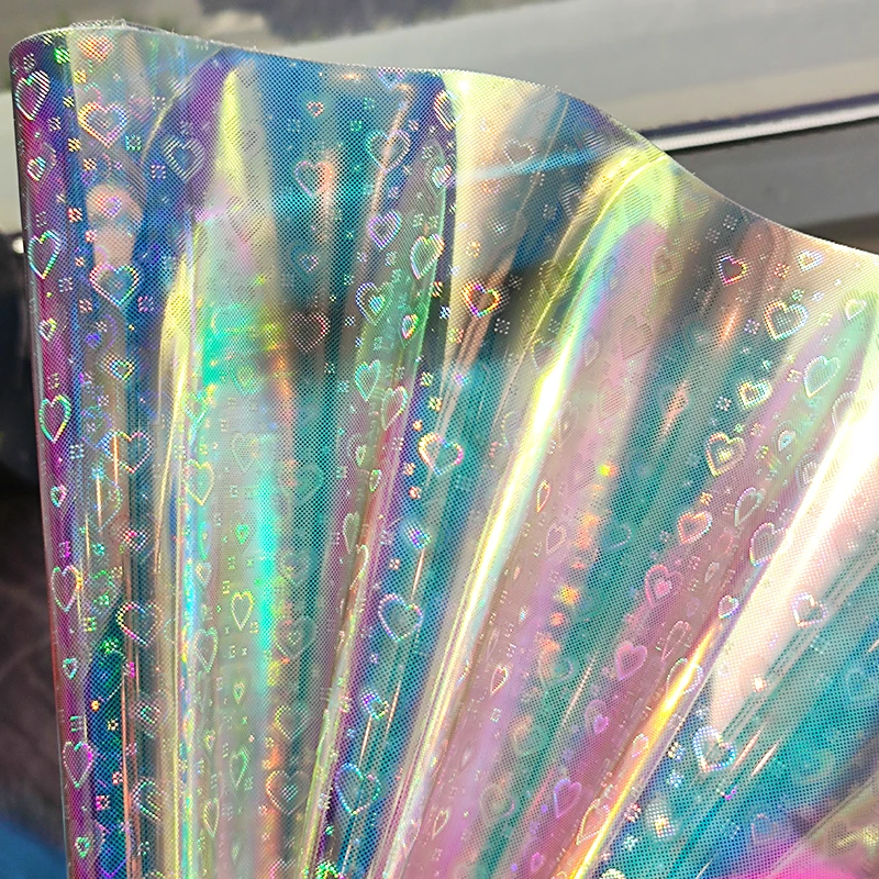 0.8MM Printed  Biodegradable Laser Hologram TPu  Blue Color Transparent Composition Film for Making Bags