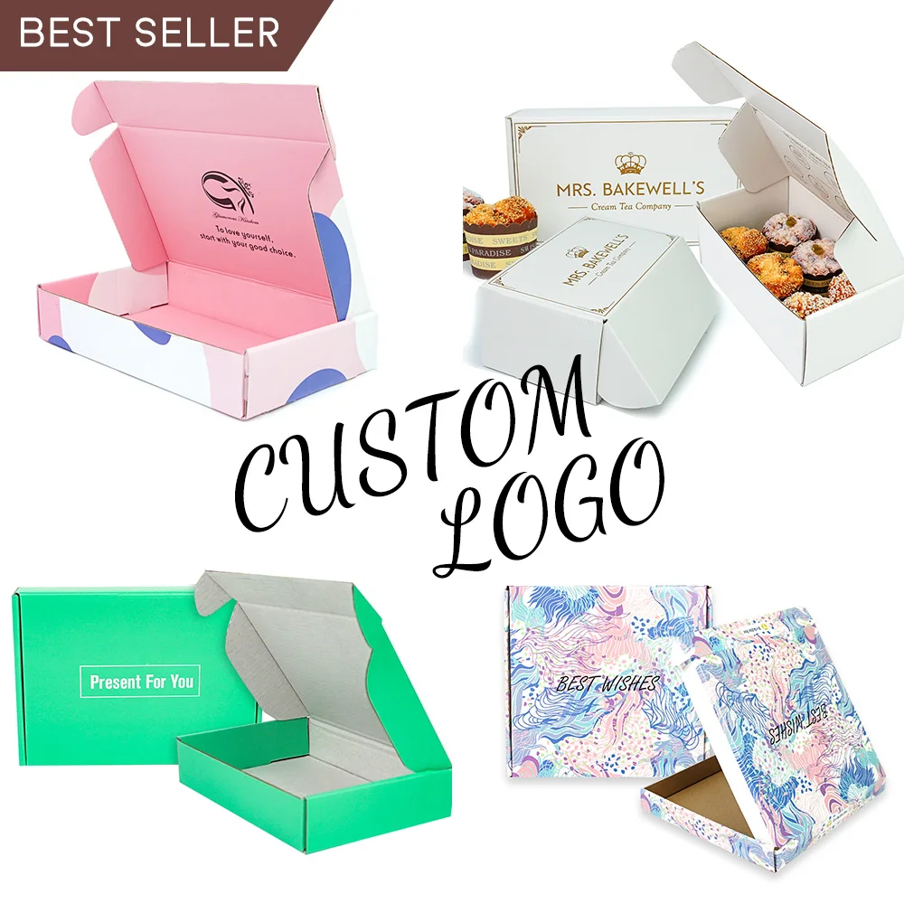 

Eco Friendly Custom Logo Printed Black Mailer Box Clothing / Gift / Shoes Paper Packaging Cardboard Shipping Boxes