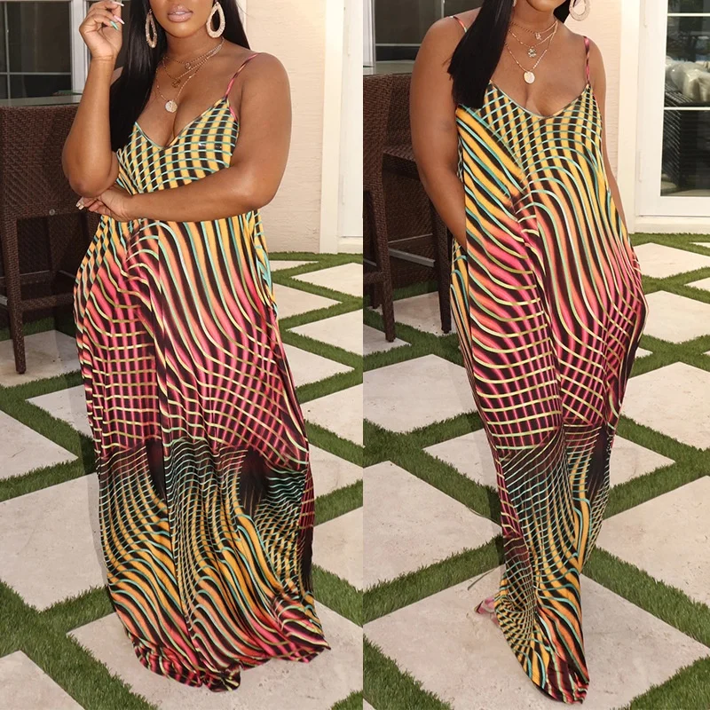

Summer Fashion Long Print Loose Strapless Sun Women Clothing Maxi Dress