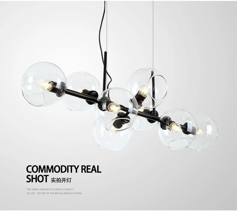
Big italian hand blown smokely color glass ball modern colored bubble led chandelier pendant light 