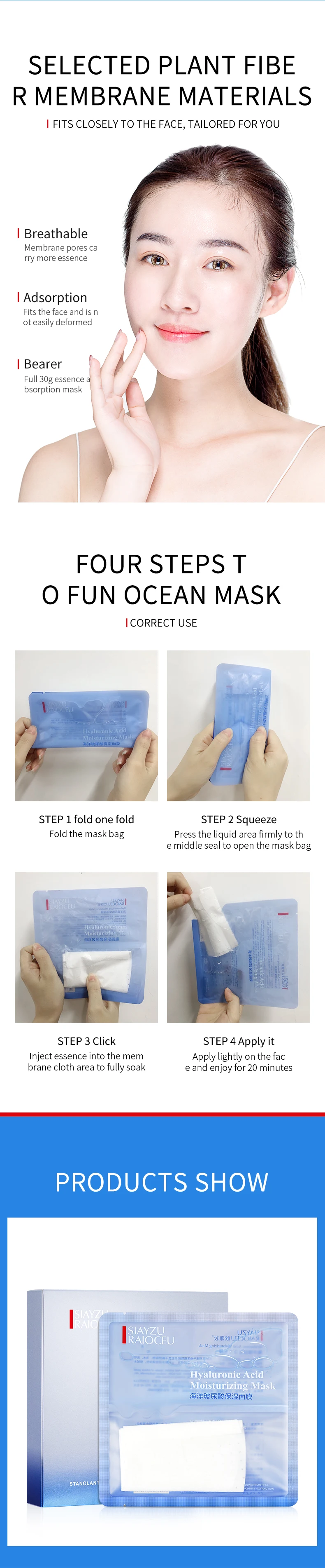 Wholesale Siayzu Nourishing Ocean Hyaluronic Acid Hydrating