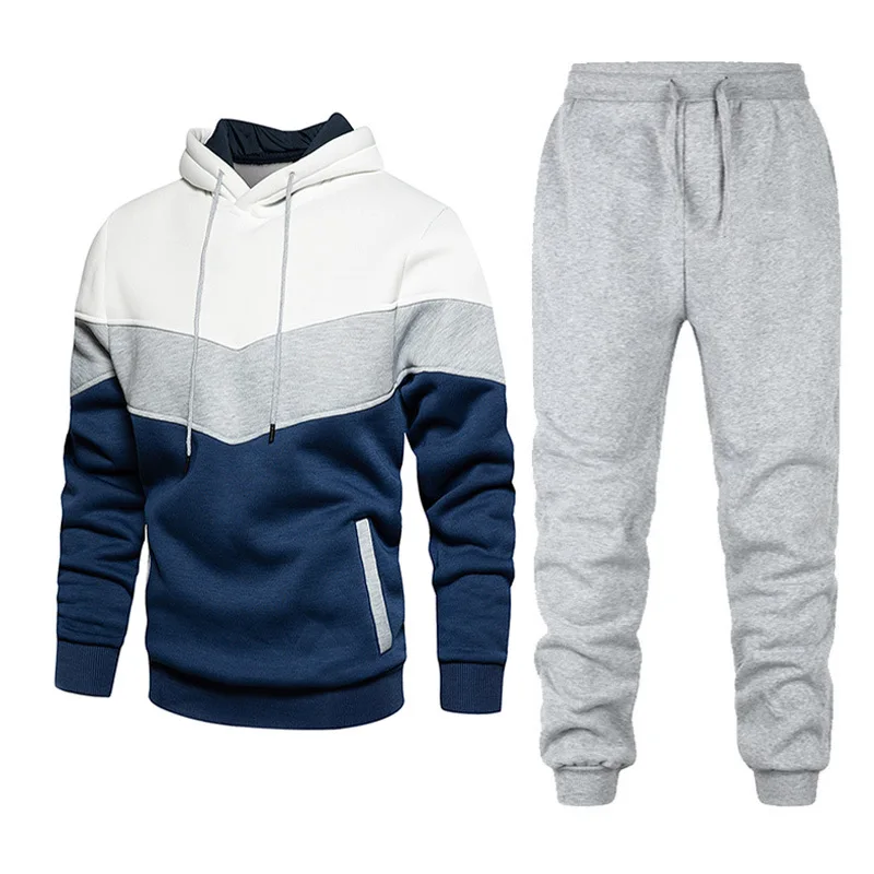 

Hot sales color block high quality mens joggers pants and hoodie two piece set casual sport wear unisex sweatsuit, Customized colors