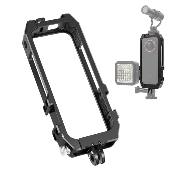 

PULUZ Protective Cage Rig Housing Frame with Cold Shoe Mounts Magnetic Folding Tripod Adapter for Insta360 ONE X2