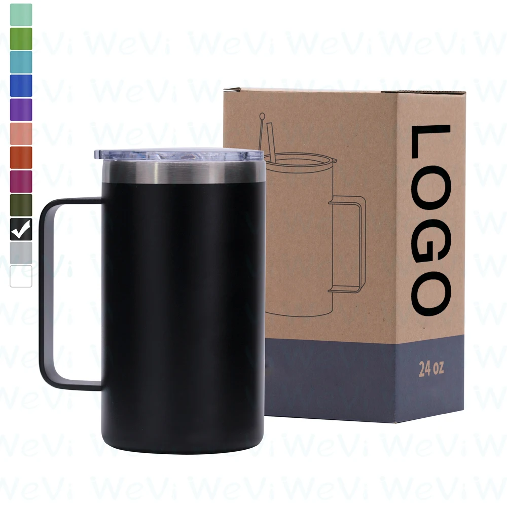 

Wevi 2021 Top Seller Stainless Steel Travel Tumbler 10oz 14oz Coffee Mug Wine Cup Coffee Mug With Handle, Customized color