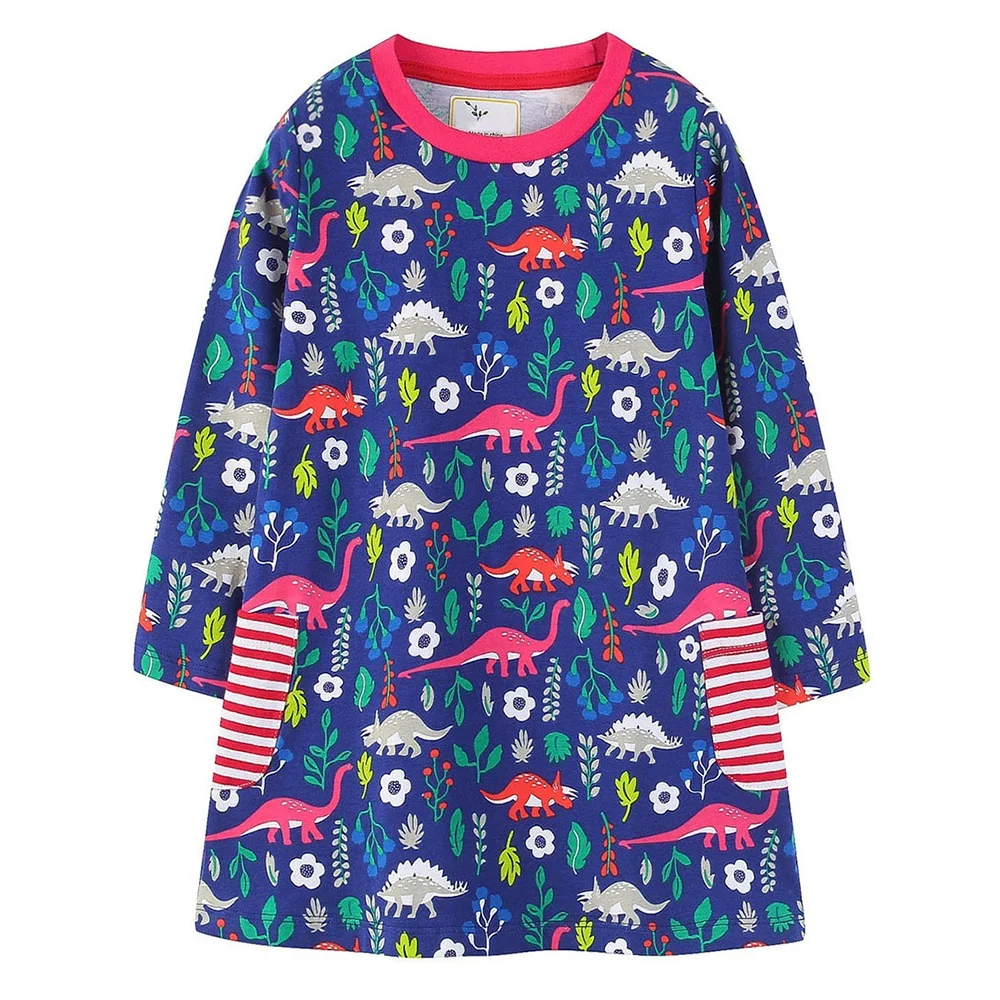 

Hot Sell Spring Kids clothing Girls' dresses Cartoon Animal Baby Girls Dress
