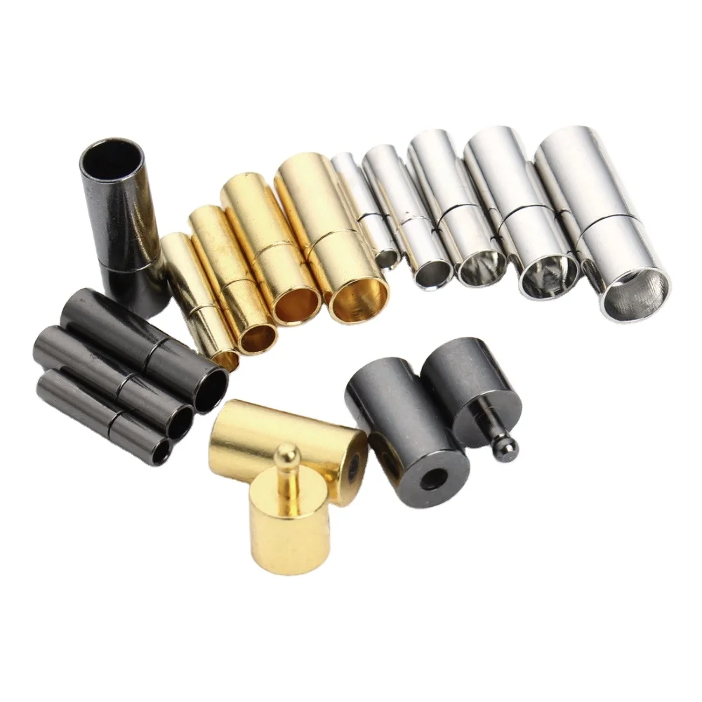 

Alibaba Low MOQ Small 2.5mm Rhodium Silver/Gold/Gun Plated Brass Copper Magnetic Integral Click End Clasp for bracelets