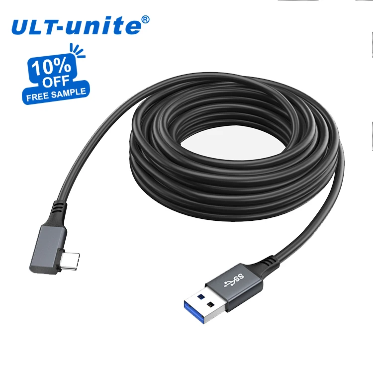

ULT-unite VR Cable 5m 6m 7m Oculus Quest 2 Link Cable 90 Degree USB 3.0 To USB C VR Headset Cable For Game