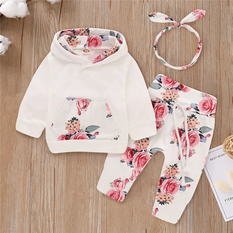 baby girls Clothing Sets toddler girl boutique outfits fall winter Hooded girls clothing sets