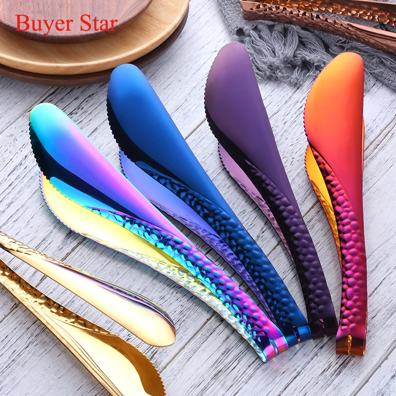 

Wholesale 304 Stainless Steel Gold Colored cooking Food cake tongs Barbecue Kitchen tools Bread Clips, Sliver/gold/rose gold/black/rainbow no.0/rainbow no.3