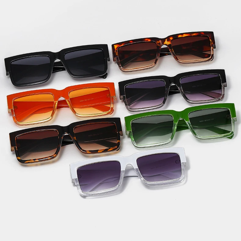 

32057 Custom Logo Fashion Square Colorful Sunglasses Women Trendy Retro Rectangle Men Sun Glasses 2022