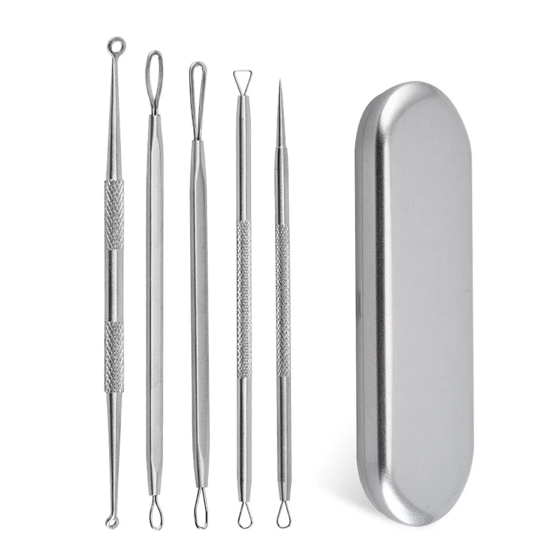 

5PCS a set silver remove black head blackhead acne needles set acne blackhead remove needles with fashion design