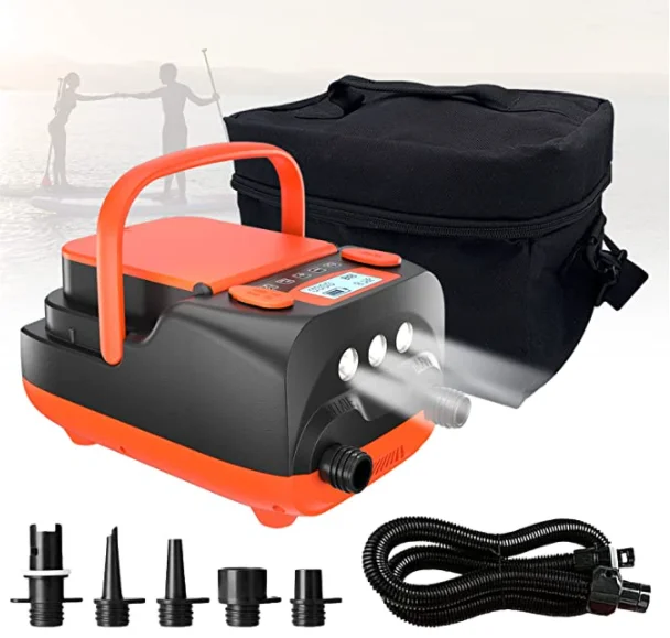 Portable 12V DC Electric Air Pump with LCD Display 22 PSI for Inflatable Paddle Board Pump