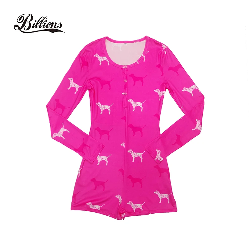 

Summer Sexy Women Cotton Pajama Pink Dog Nightgowns Plus Size Women Onesie Pajamas, Customized color
