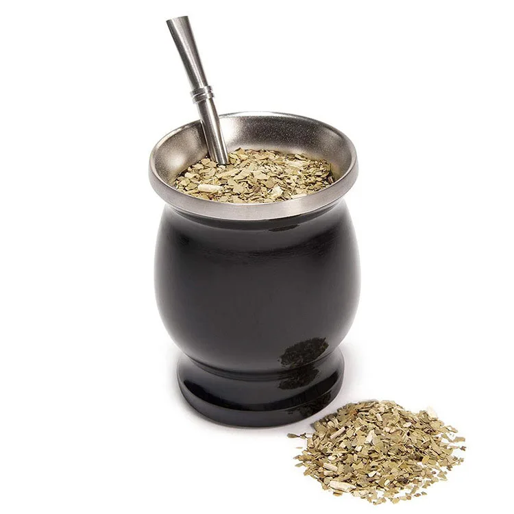 

Argentine Yerba Mate 18/8 Stainless Steel Double Wall Mate cup with Mate Bombilla, Oem