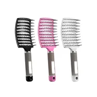 

Anti-Static Curved Round Metal Hair Extension Wig Massage Private Label Ionic Custom Logo Detangling Wide Tooth Hair Brush Combs
