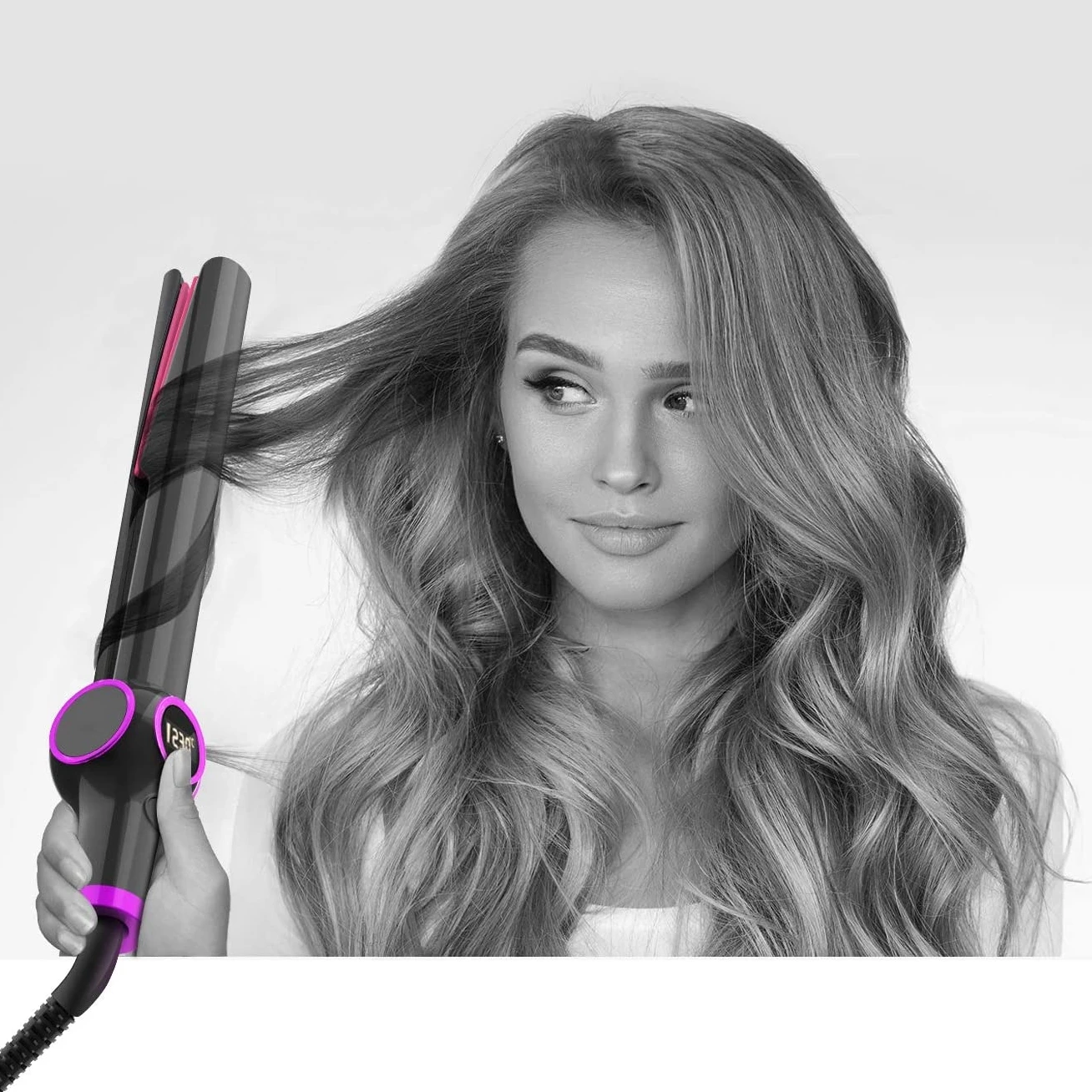 

Wave Hair Styling Electric Portable Hair Curler Iron, Gray, gold, black, rose gold