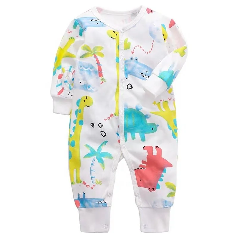 

Amazon Hot Sale Autumn footless Lovely Cartoon Pattern Baby Long Sleeve Jumpsuit, Colorful