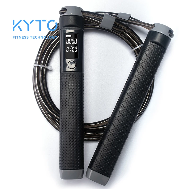 

Jump Rope Digital Counter for Indoor/Outdoor Fitness Training Boxing Adjustable Calorie Skipping Rope Workout KYTO2200, Grey, blue