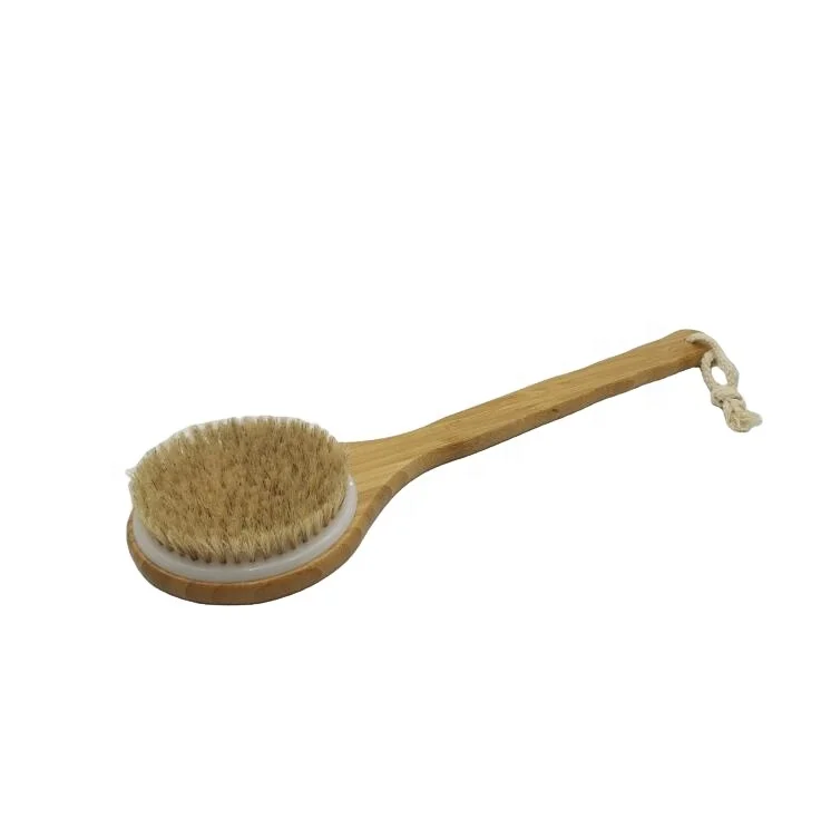 

Eco friendly bamboo long handle brush bath brush set natural