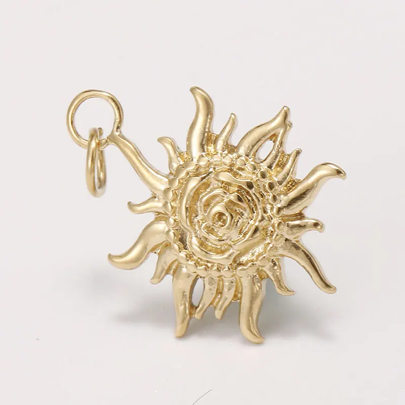 

Hot Selling Stainless Steel Accessories Rose Metal Charms Flower Pendant For Jewelry Making