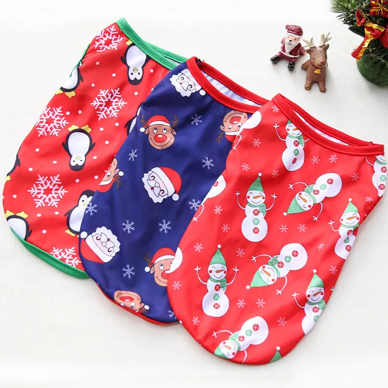 

Dog Christmas Vest Santa Printed Pet Small and Medium-sized Dog Cat Christmas Costume