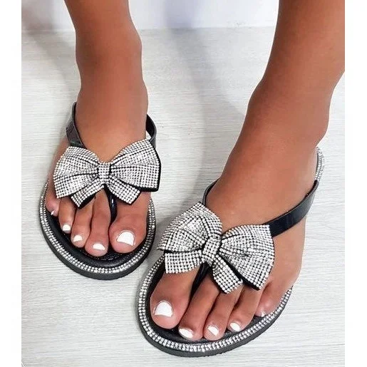 

The New 2022 Fantasy Gradient Colors Flip-flops With Bowknot Clip With Flat Feet Cool Rainbow Clear Summer Beach Slippers, Clear, nude, black, rainbow