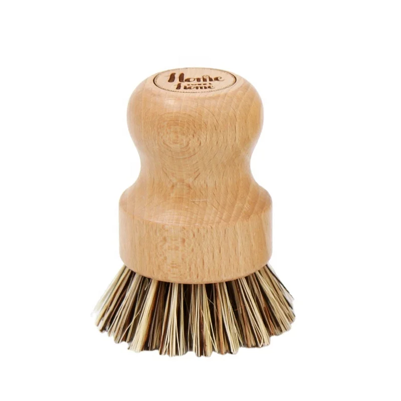 

Eco friendly Beech Wood Sisal Cleaning Brush for kitchen, Original wood color