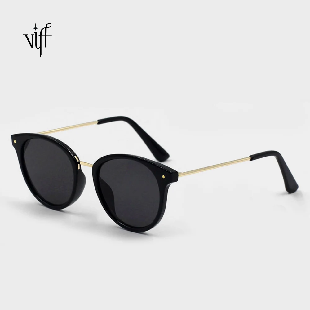 

VIFF Round Cat Eye Sunglasses HP19395 High Quality Standard UV400 Custom Sunglasses, Multi and oem