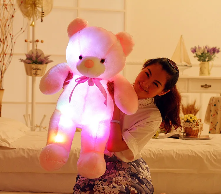 pink light up teddy bear