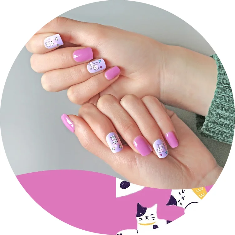 

RTS Design Style Press On Nails Full Cover Ataro Purple Nail Tips Artiifical Removable False Nails