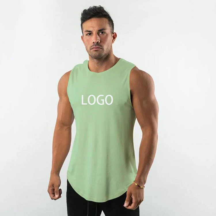 

2022 Summer New Cotton Breathable Sportswear Gym Vest Solid Color Gym Fitness Sports Tank Top Men's Play Basketball Clothing