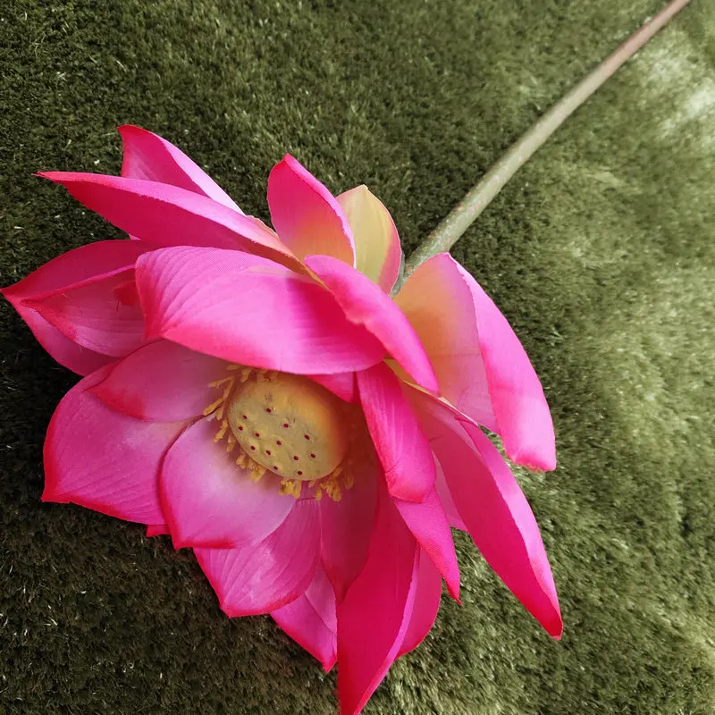 

New Arrival N-0140 Artificial Faux Silk Lotus Flowers Water Lily Pad Simulation For Home Decor