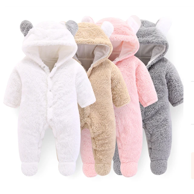 

2021 New born cute sweet long sleeve romper cotton cute solid casual breathable infant kids wholesale winter boys girls clothes