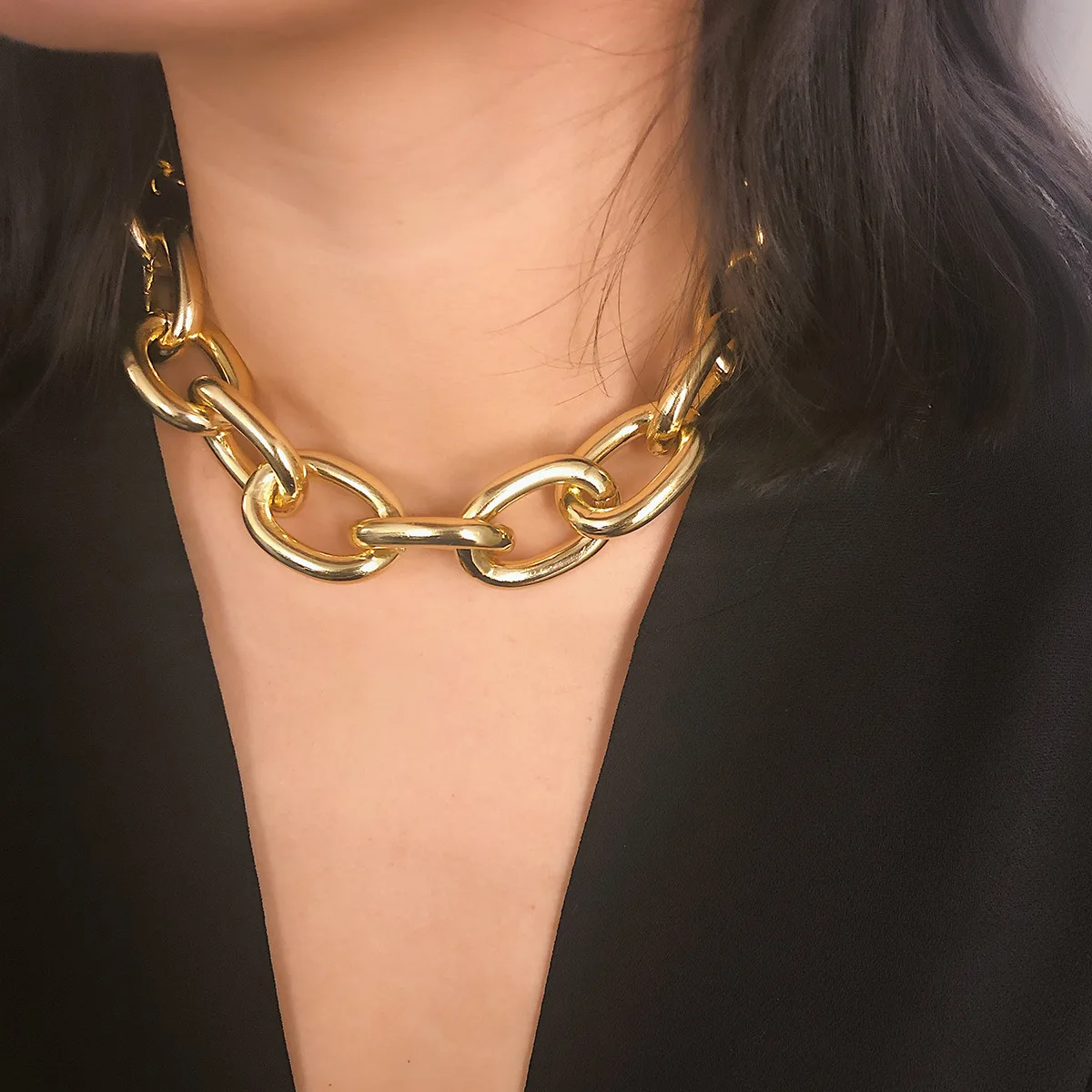 

2020 Trendy Jewelry Jewellery Cuban Chain Choker Necklace Cuban Big Link Chain Necklace Statement Chunky Choker Necklaces