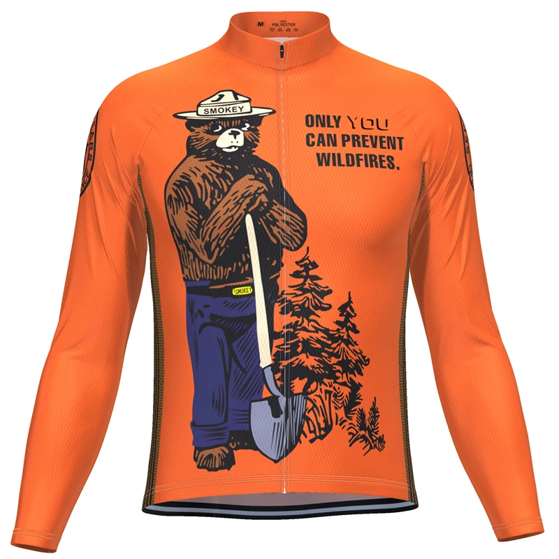 

HIRBGOD 2020 New Men Long Sleeve Cycling Jersey America Bear Smokey Orange Bike Clothing Shirt Camisa Ciclismo,TYZ082-02