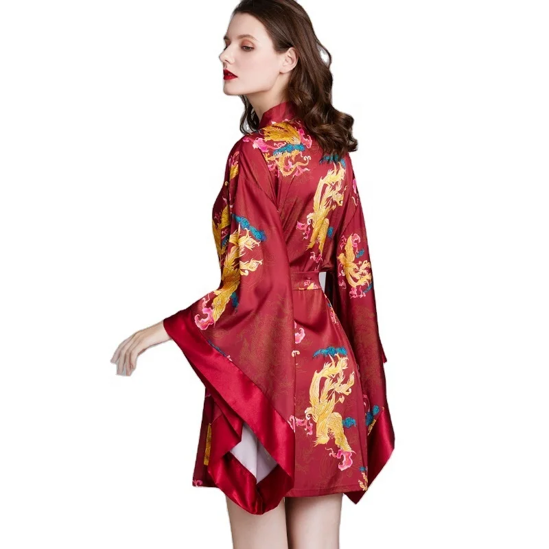 

Robe Floral Print Robe Kimono Costom Made Bridesmaid Robe Simple Wedding Gown New Women Night Gown