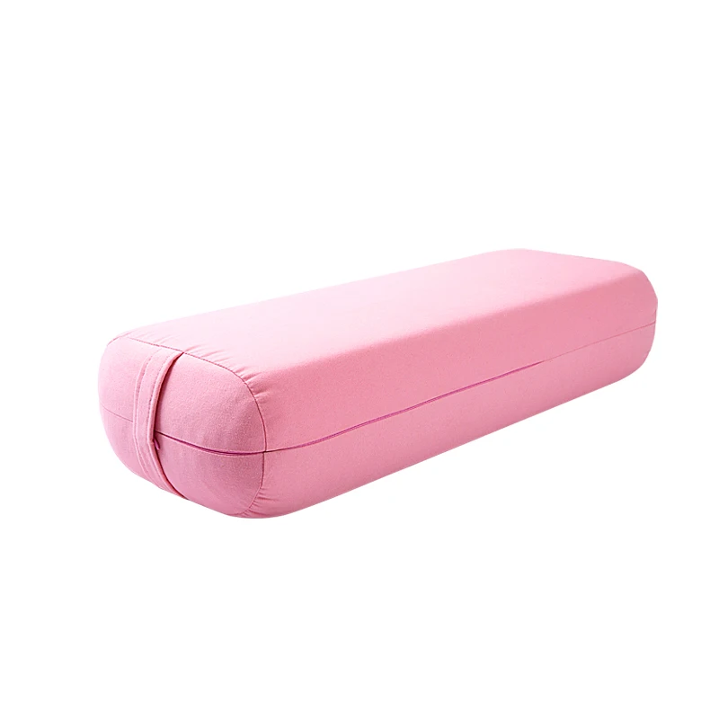 

Cotton Rectangle Eco Friendly Yoga Pillow Bolster with Handle, Pink, blue