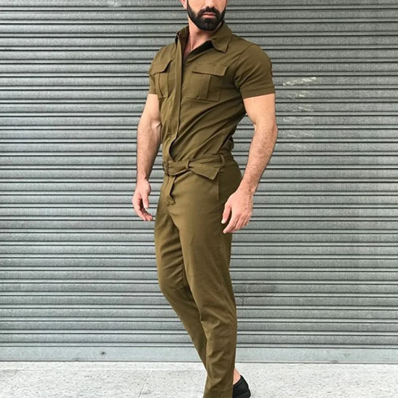 

Luxury Clothing Summer Uniform Men'S Pants Casual Tooling Overalls Waistband Coverall Baggy Jumpsuits For Men Clothes, Customized color