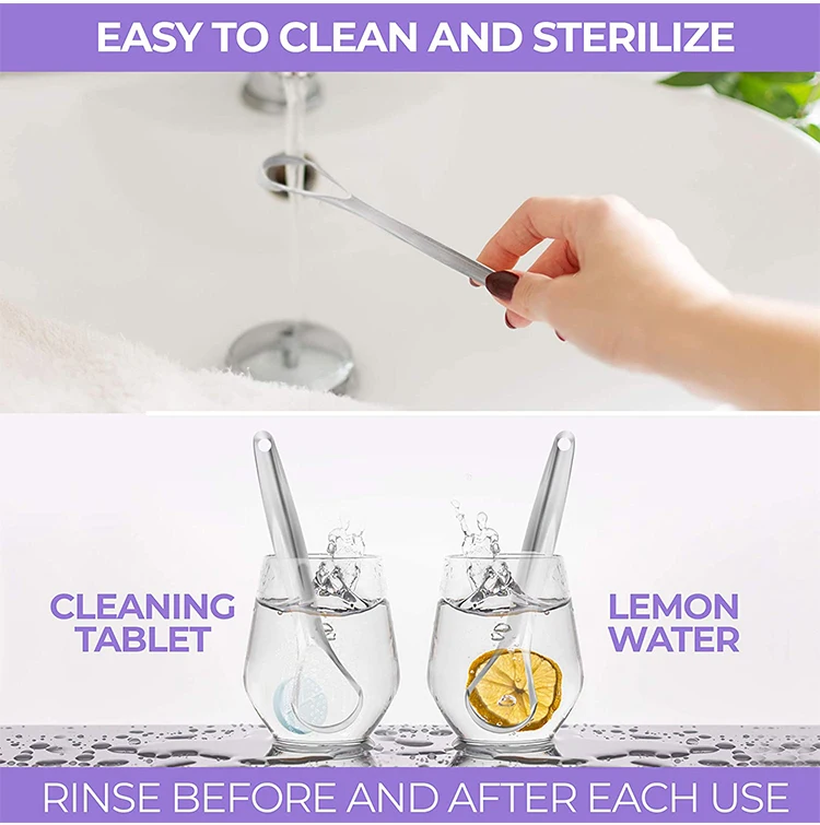 Custom Silver Copper 304 Stainless Steel Metal Tongue Cleaner Scrapers Buy Copper Tongue