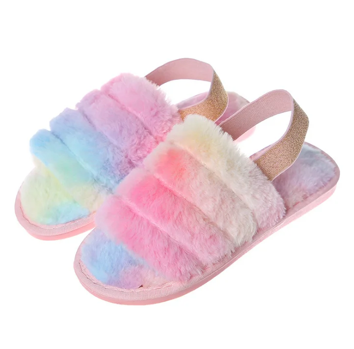 

Wholesale Real Raccoon Fur Slide For Women Fluffy Sandals Fur Slippers, Customer's request