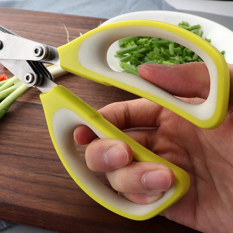 Chopped Onion Kitchen Vegetable Cutting Scissor Multifunction 5 Blade   H8a5517213e07468e8ed65dc2bbf67b17m 