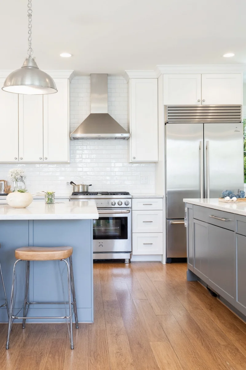 two tone kitchen cabinets grey and white the ultimate family friendly design hack