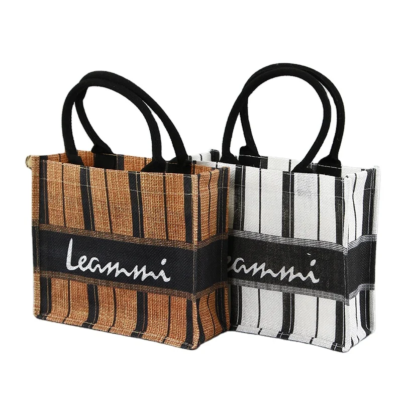 

Trendy Stripe Pattern Tote Bag Custom Printed Name Top-handle Ladies Hand Bags Casual Designer Women Fashion Handbags